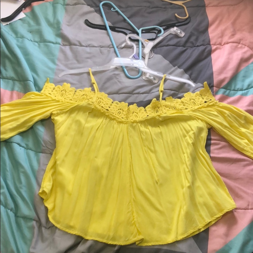 Yellow off shoulder top